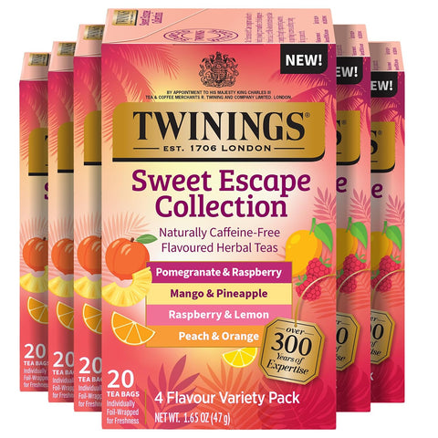 Twinings Lemon & Ginger, Caffeine-Free Herbal Tea Bags, 100 CT Box (1 Pack) | Spicy & Tangy, Ginger, Lemon Peel, Lemongrass, Blackberry Leaves, Soothe Digestion, 100 Foil Lined Individually Wrapped Bags