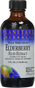 Planetary Herbals Full Spectrum Elderberry Fluid Extract Supplement, 4 Fluid Ounce