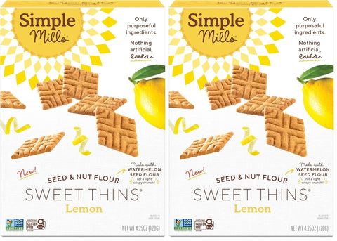 Simple Mills Honey Cinnamon Seed & Nut Flour Sweet Thins, Paleo Friendly & Delicious Sweet Thin Cookies, Good for Snacks, Nutrient Dense, 4.25oz, Pack of 1