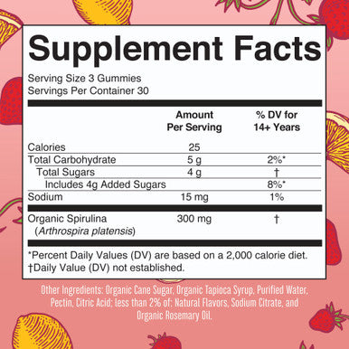 MaryRuth Organics Spirulina Gummies Spirulina for Ages 14+ 90 Count