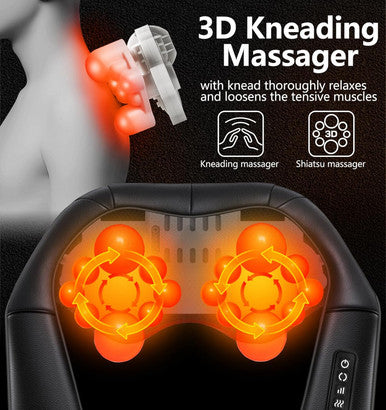 Magicmakers Neck Massager For Pain Relief Deep Tissue With Heat - Shiatsu Back And Shoulder Massage Mothers Day s For Mom Wife Women Her Dad Men Him Christmas Fathers Day Plug-In Use For Home Office Car