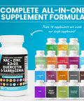 NAC Supplement N-Acetyl Cysteine 1000mg Vitamin D3 K2 Zinc Quercetin 1000mg Sarracenia Purpurea 1000mg with Elderberry Holy Basil Bee Propolis Bromelain L-Lysine - 60 Count
