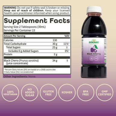Dynamic Health Laboratories Pure Black Cherry Juice Unsweetened 16 fl oz (473 ml)