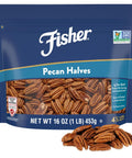 Fisher Chef's Naturals Pecan Halves 24 oz Resealable Bag, Unsalted Raw Nuts for Cooking, Baking & Snacking, Healthy Snacks for Adults, Vegan Protein, Keto Snack, Gluten Free Raw Pecans Halves