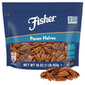 Fisher Chef's Naturals Pecan Halves 24 oz Resealable Bag, Unsalted Raw Nuts for Cooking, Baking & Snacking, Healthy Snacks for Adults, Vegan Protein, Keto Snack, Gluten Free Raw Pecans Halves