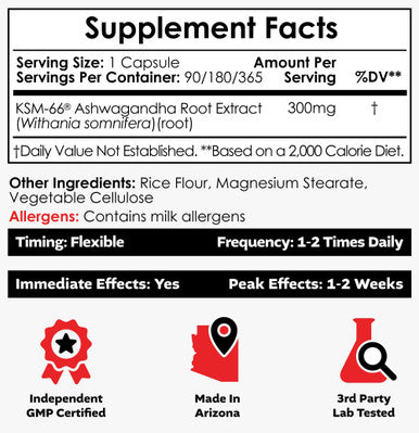 Nootropics Depot KSM-66 Ashwagan Capsules 300mg 90 Count Withania somnifera Extract Ayurvedic Herb Adaptogen Supplement Promote Relaxation