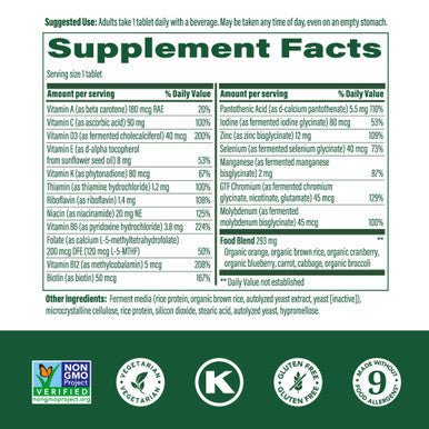 MegaFood Men'S 55+ One Daily - Multivitamin For Men With Vitamin B12 Vitamin C Vitamin D & Zinc - Optimal Aging & Immune Support Supplement - Vegetarian - Made Without 9 Food Allergens - 60 Tabs