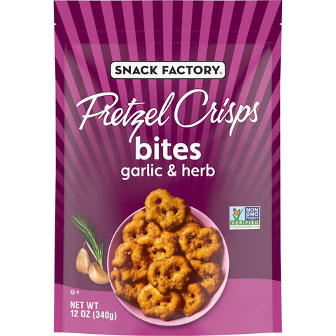 Snack Factory Pretzel Crisps Bites Sea Salt Pretzels 12 Oz