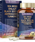 Totaria 25 In 1 Sea Moss Black Seed Oil Ashwagandha Ginger Shilajit Supplement 18525Mg Sea Moss Capsules With Bladder Burdock Ceylon Cinnamon Berberine Acv Manuka Vit C and D3 For Immune Gut and Energy 120 Capsules