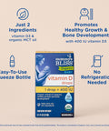 Mommys Bliss Organic Baby Vitamin D Drops Promotes Healthy Growth and Bone Development Age Newborn+ 0.11 Fl Oz (100 Servings) Pack of 2
