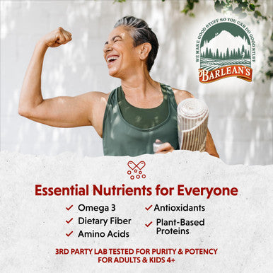 Barlean's Organic Digestive Seed Blend Fiber Supplement With Whole Chia Ground Flax And Pumpkin Seeds Quinoa And Coconut Rich In Omega 3 & Dietary Fiber 12 Oz