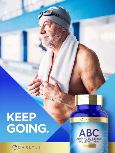 Carlyle Senior Multivitamin For Over 60 100 Caplets With Lutein & Lycopene Abc Advanced Supplement For Men And Women Non-Gmo, Gluten Free