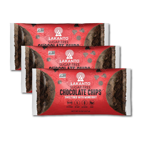 Lakanto Sugar Free Semi Sweet Chocolate Chips - Monk Fruit Sweetener and Erythritol, Perfect for Baking, Pancakes, Muffins, Protein Bites, Melting, Mixing, Snacking, Gluten Free, Vegan (8 oz - Pack of 1)