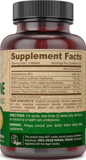 Deva Vegan Vitamins Vegan Glucosamine 500mg, Non-Shellfish, Non-GMO, 90 Tablets, 1-Pack