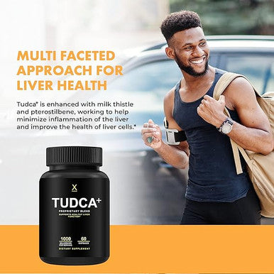 Humanx Tudca+ 1000Mg (Tauroursodeoxycholic Acid) Powerful Serving Size - Liver Health Aid For Detox And Cleanse - Vegan Non Gmo - Usa Made Easy To Swallow Capsules - Tudca Bile Salt Supplement Powder