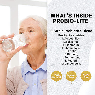 Golden After 50 ProbioLite Acid Reflux Relief and Probiotics for Men and Women 30 Gelatin Capsules 6 Billion CFU of Probiotics for Gut Health Support for Heartburn Gas Relief Indigestion