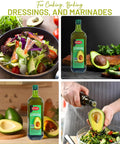 Galil 100% Pure Avocado Oil - High Smoke Point 500Ã‚Â°F Non-GMO, Vegan, Halal Certified - Perfect for Cooking, Baking, SautÃƒÂ©ing, Dressings & Marinades, Rich in Healthy Fats - 1 Liter Glass Bottle