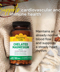 Country Life Chelated Magnesium 250Mg Supports Bone And Immune Health Daily Supplement 180 Ct