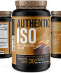 Authentic ISO Grass Fed Whey Protein Isolate Powder Low Carb NonGMO Muscle Building Protein w/No Fillers Mixes Perfectly for Post Workout Recovery Chocolate Peanut Butter 2LB 30sv
