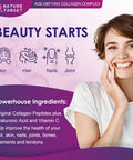 Nature Target Multi Collagen Peptides Powder - Type I, Ii, Iii, V, X - Hydrolyzed Collagen Peptides With Vitamin C Hyaluronic Aci