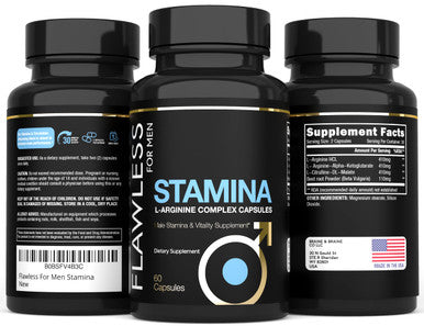 Flawless For Men Stamina | L-Arginine, L -Citrulline & Nitric Oxide Supplement For Men | Promotes Male Vitality, Blood Flow And Endurance | 60 Capsules