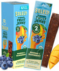 Solely - Organic Mango Fruit Jerky - 12 Individually Wrapped Fruit Strips - Fruit Leather Made from Dried Fruits - Healthy Snacks, Vegan - 0.8oz (23g)