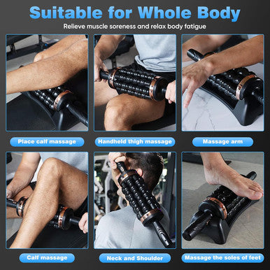 Rolling Percussive Massager, Roller Massager 5 Levels Of Intensity Adjustable, Neck Massager For Pain Relief Deep Tissue And Relax Muscles, Body Massager Is Suitable For Legs, Neck, Shoulders And Back