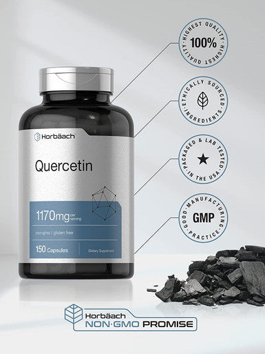 Quercetin Capsules | 1170mg | 150 Count | Non-GMO, Gluten Free Supplement | High Potency Formula | by Horbaach