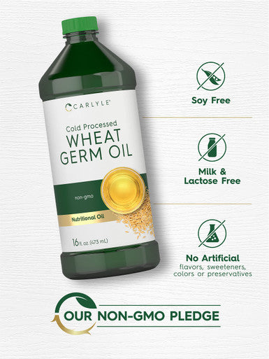 Carlyle Wheat Germ Oil | 48 Fl Oz (16 Fl Oz Triple Pack) | Cold Processed | Vegetarian, Non-Gmo Nutritional Oil
