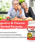 Nutridom Dandelion Root 500 mg (5000 mg Raw Equivalent) 10:1 Concentrate Ratio | 120 Vegan Capsules | Herbal Supplement for Liver Detox & Cleanse | Made in Canada
