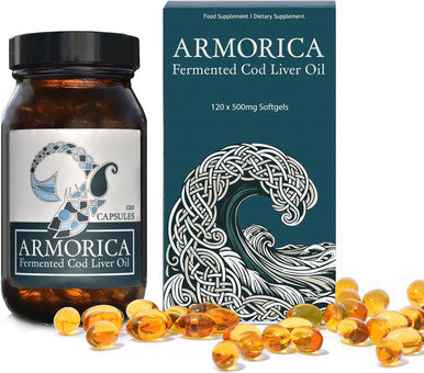 Fermented Cod Liver Oil & Wild Marine Collagen Powder - Natural Source of Omega-3's, Fat Soluble Vitamins, and Collagen Peptides.