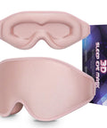 Dec.Metu Sleep Mask 3D Eye Mask For Sleeping 100% Light Blocking Eye Covers With Adjustable Strap Night Blindfold For Women Memory Foam Pink