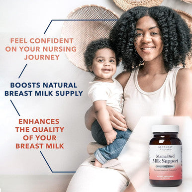 Best Nest Wellness Mama Bird Milk Support Fenugreek & Moringa Blend Lactation Supplement Lactation Support for Breastfeeding Milk Production Supplements Breastmilk Supply Increase Supplement 60Ct