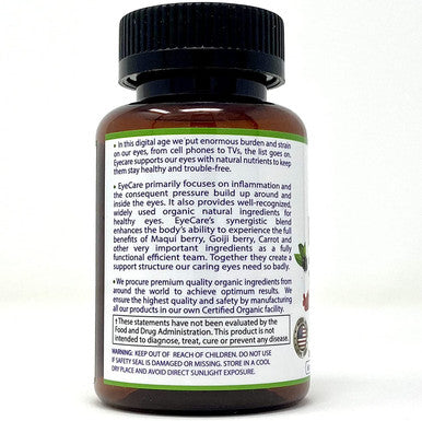 EyeCare MemorySupport Bundle Effective Pair Organic Plant-Based All-Natural US Made Dietary Supplements