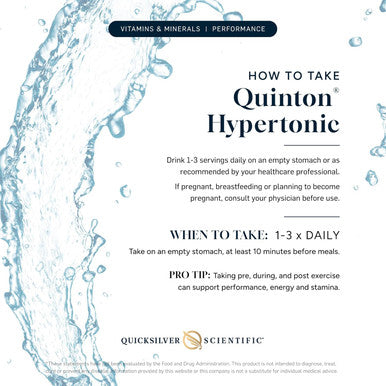 Quicksilver Scientific Original Quinton Hypertonic Solution Sea Water Hydration Liquid Minerals With Electrolytes For Muscle Recovery Stamina+Mineral Replenishment (30 Single Serving Glass Vials)