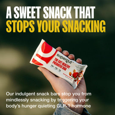 Supergut GLP-1 Boosting Prebiotic Bars Strawberry Almond - Gut Healthy Protein Snacks & Breakfast Bars - Keto-Friendly Meal Replacement Energy Bars for Gut Health (12 Count)