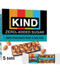 KIND ZERO Added Sugar Bars Dark Chocolate Nuts and Sea Salt Keto Friendly Snacks Gluten 5g Protein 5 Count