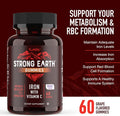 Strong Earth - Iron With Vitamin C Gummies For Adults, Teens & Kids (60 Count) Iron Supplements With Vitamin C Gummy Blood Builder Anemia Fe Iron Gummies Iron Supplement For Women And Men