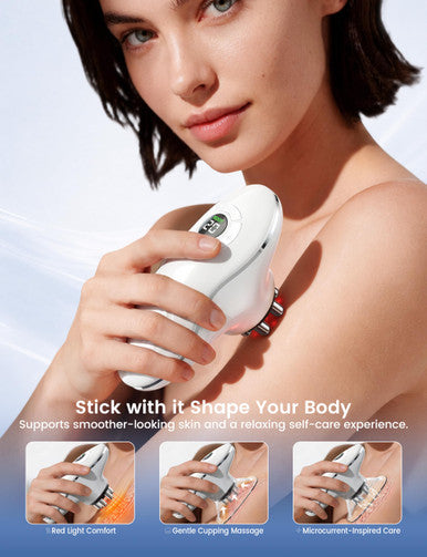 Elefbebe Body Sculpting Machine 3-In-1 Cellulite Massage Tool With Heat Vibration Cupping Massager For Legs Abdomen Arms Waist Supports Skin Firming & Body Care