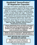 Seniorprobio 30 Caps, Once Daily, 30 Billion With Prebiotic, Acid & Bile Resistant, Lactose, Gluten, And Gmo Free, Vegetarian