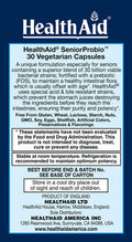 Seniorprobio 30 Caps, Once Daily, 30 Billion With Prebiotic, Acid & Bile Resistant, Lactose, Gluten, And Gmo Free, Vegetarian
