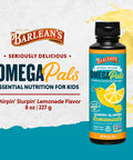 Barlean's Omega Pals Chirpin' Slurpin' Omega 3 For Kids Yummy Lemonade Flavored Children'S Liquid Fish Oil Supplement With 540 Mg Of Epa and Dha For Brain and Eye Health 8 Oz