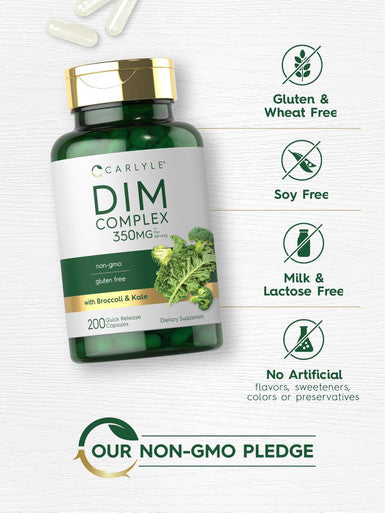 Carlyle DIM Supplement | 350mg | 200 Count | Vegetarian Non-GMO & Gluten Complex