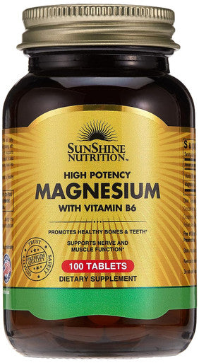 Sunshine Nutrition High Potency Magnesium With Vitamin B6 100 Tablets