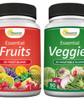 s and Veggies Supplement - 90 Veggie & 90 Capsules - Superfood Vegetable Greens Vitamins Pills - Nature's Super Food Alternative to Powder & Gummies