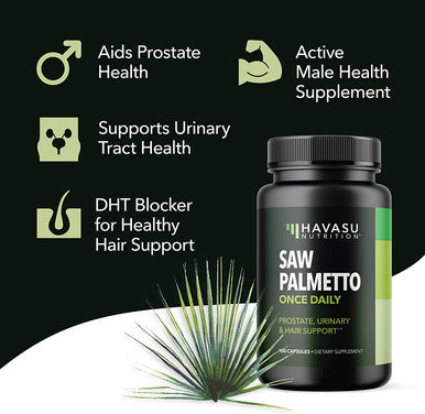 Saw Palmetto Prostate Supplements for Men as Potent DHT Blocker for Hair Growth and Beta Blocker to Decrease Frequent Urination Saw Palmetto Once Daily 100 Count