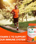 Vicks Super C Vitamin C Gummies, Energize + Replenish, Daytime Supplement for Immune Support with Vitamin C, B Vitamins, Green Tea Extract, Ginseng, and Goji Berries, Citrus Flavored, 36 Gummies