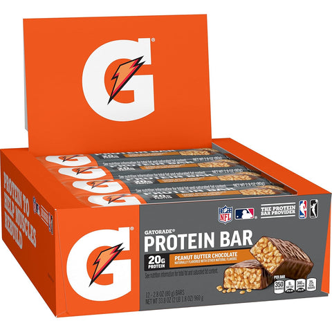 Gatorade Whey Protein Bars Peanut Butter Chocolate, 2.8 Oz, 6 Ct