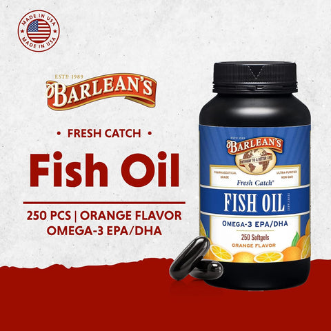 Barlean'S Omega 3 Fish Oil Supplements Supplement Softgels For Men And Women 600Mg Epa And Dha Fatty Acids Orange Flavored 100 Count