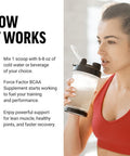 Force Factor BCAA Amino Acids Supplement 2:1:1 Delicious and Refreshing BCAA Powder to Support Muscle Recovery and Performance No Artificial Colors or Flavors Orange Mango 30 Servings
